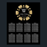 Poster Mariage Gold Parties scintillant Poker Chip Casino<br><div class="desc">Célébrez dans le style grâce à cette carte mariage tendance. Le design est facile à personnaliser avec votre propre libellé et votre famille et vos amis seront ravis de voir ce fabuleux plan de table mariage. Les éléments mariages correspondants se trouvent dans la collection.</div>