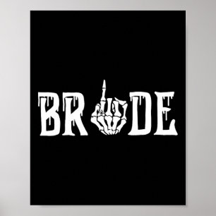 Poster Mariage gothique de mariée de squelette vient de s