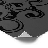 Poster Mariage gothique gris et noir (Coin)