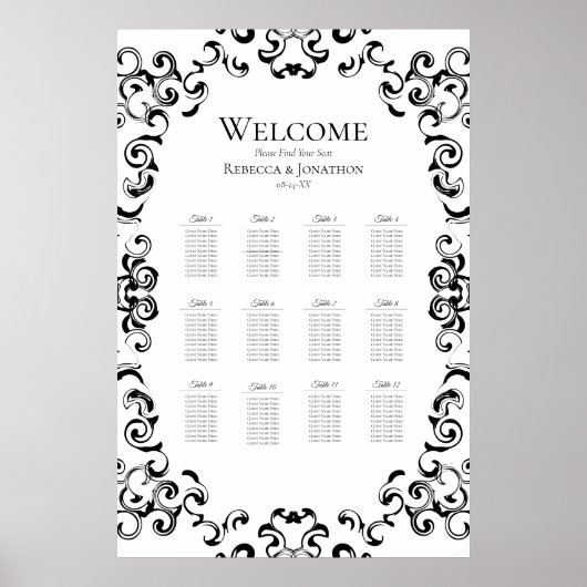 Poster Mariage gothique noir et blanc (Devant)