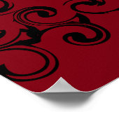 Poster Mariage gothique rouge et noir (Coin)