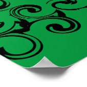 Poster Mariage gothique vert et noir (Coin)