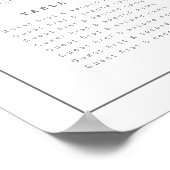Poster Mariage gris blanc minimal 16 tables (Coin)