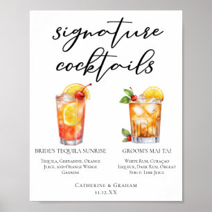 Poster Mariage Groom Beach Mariage Signature Cocktails Me
