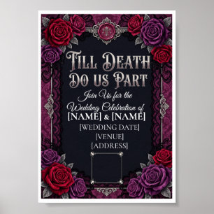 Poster Mariage Halloween gothique jusqu'à ce que la mort