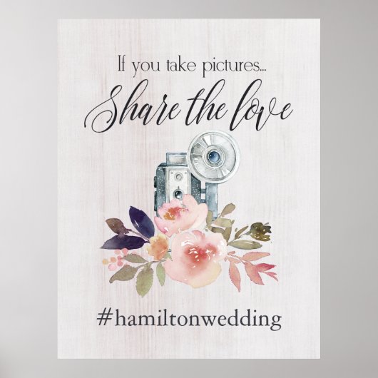Poster Mariage hashtag panneau instagram (Devant)