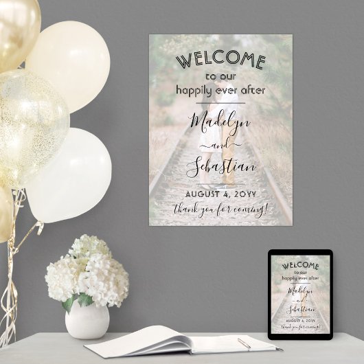 Poster Mariage heureux pour toujours superposition de pho