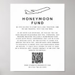 Poster Mariage Honeymoon Fund Site Web Qr Code<br><div class="desc">Affiche de fonds pour la lune de miel mariage avec un code QR personnalisé pour le site. Maintenant disponible une option de téléchargement numérique et une option physique imprimée.</div>