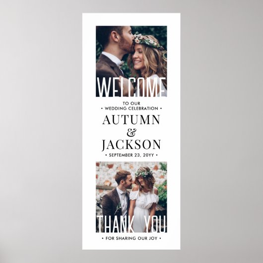 Poster Mariage imprimable Accueil élégant minimal 2 photo (Devant)
