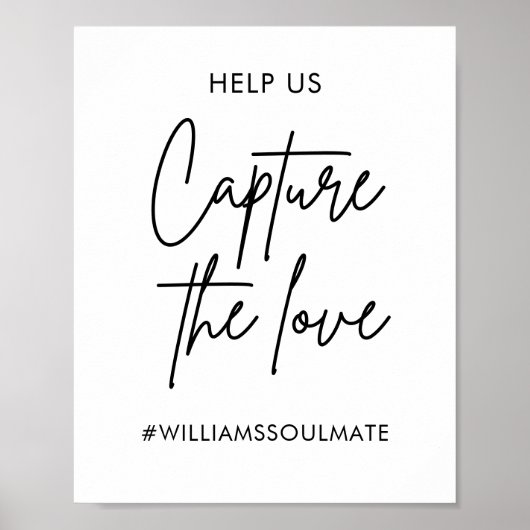 Poster Mariage imprimable Capter le hashtag Amour (Devant)