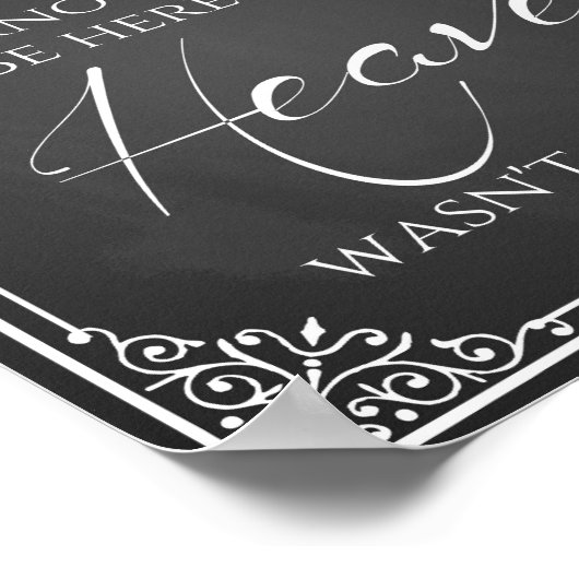 Poster Mariage imprimé "Le ciel aimé manquant" (Coin)