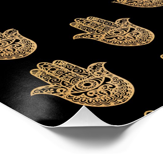 Poster Mariage indien Enregistrer la date Gold hamsa Henn (Coin)