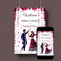 Mariage indien Mehndi Sangeet signe moderne d'accu