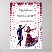 Poster Mariage indien Mehndi Sangeet signe moderne d'accu (Devant)