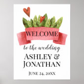 Poster Mariage informel moderne Bienvenue (Devant)