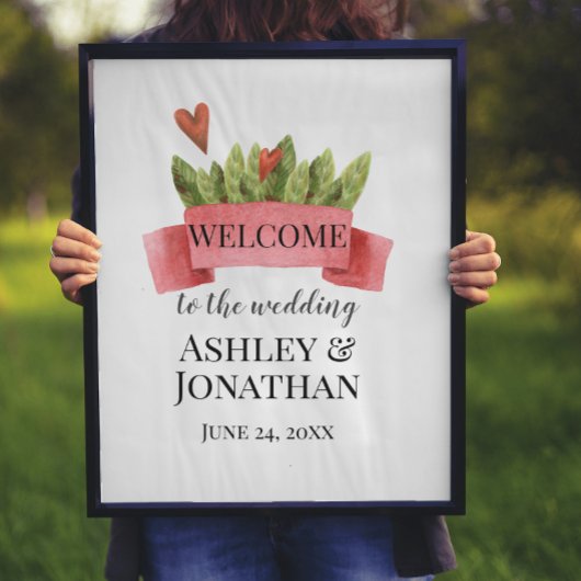 Poster Mariage informel moderne Bienvenue