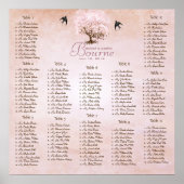 Poster Mariage Inséparable simple Pink Heart Leaf Tree (Devant)