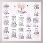 Poster Mariage Inséparable simple Pink Heart Leaf Tree (Devant)