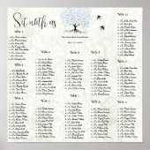 Poster Mariage Inséparable simple Pink Heart Leaf Tree (Devant)