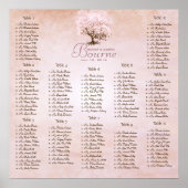 Poster Mariage Inséparable simple Pink Heart Leaf Tree (Devant)