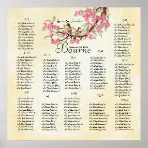 Poster Mariage Inséparable Vintage en fleurs de cerisier 