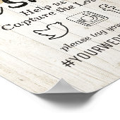 Poster Mariage Instantané Hashtag Golden Pineapples Bois  (Coin)