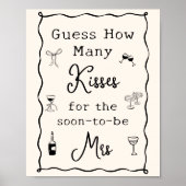 Poster Mariage Italien Noir Devinez Combien de Baisers (Devant)