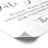 Poster Mariage Jar de la date Fleur Blanche et Vert (Coin)