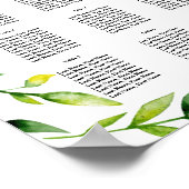 Poster mariage jaune floral Plan de table partie/mariage (Coin)