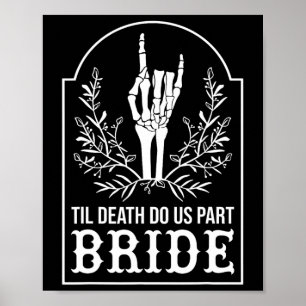 Poster Mariage jumelé des couples mariés de squelette de 