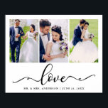 Poster Mariage Love Elegant noir Script 3 Photo<br><div class="desc">Mariage Love Elegant Black Script 3 Photo Poster</div>