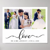 Poster Mariage Love Elegant noir Script 3 Photo (Devant)