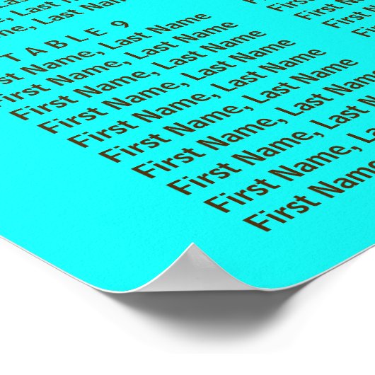 Poster MARIAGE LOVE PEACOCKS Blue Damask Seize Chart (Coin)