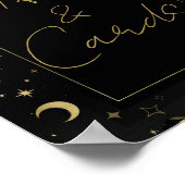 Poster Mariage Lune Étoiles Célestes Noir & Or (Coin)