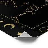 Poster Mariage Lune Étoiles Célestes Noir & Or (Coin)