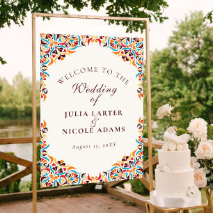 Poster Mariage Luxueux Fantaisiste Style Bordure Florale 