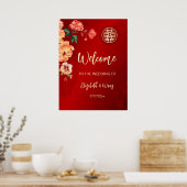 Poster Mariage Mariage chinois Peony Bienvenue (Cuisine)