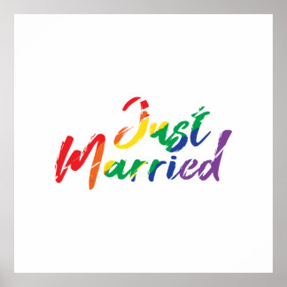 Poster Mariage Marié Rainbow Colorée Idée cadeau