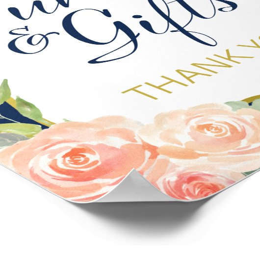 Poster Mariage Marine et Gold Foil 8x10" (Coin)