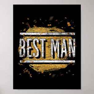 Poster Mariage Meilleur Homme Groomsmen Mariage Bachelor
