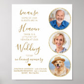 Poster Mariage Memorial Custom Gold 3 Photo Heaven Poem (Devant)