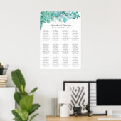 Poster Mariage menthe. Plan de table aux succulentes aqua (Bureau à domicile)