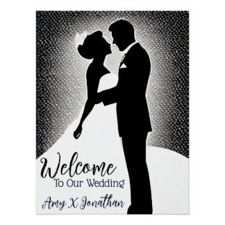 Poster Mariage minimaliste d'Art Moderne Accueil Fiançail