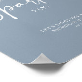 Poster Mariage minimaliste Dusty Blue (Coin)