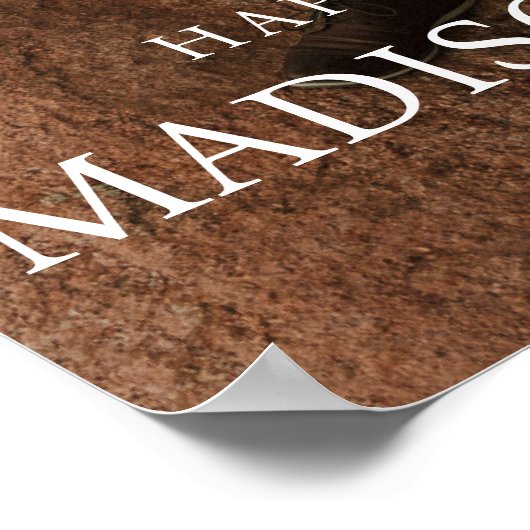 Poster Mariage Minimaliste & Élégant Monogramme Photo (Coin)