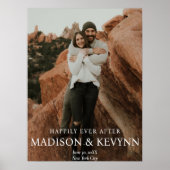 Poster Mariage Minimaliste & Élégant Monogramme Photo (Devant)