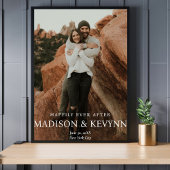 Poster Mariage Minimaliste & Élégant Monogramme Photo