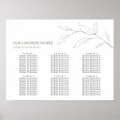 Poster Mariage minimaliste en feuille d'olive 6 Siège de  (Devant)
