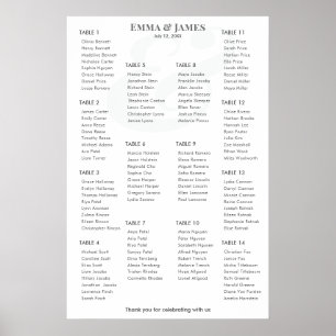 Poster Mariage Minimaliste Esperluette Plan de table 14
