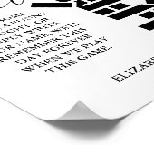 Poster Mariage minimaliste moderne Jenga - Panneau du liv (Coin)